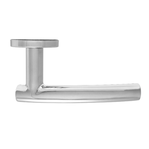 ARCHED T-BAR LEVER HANDLE ON ROUND ROSE