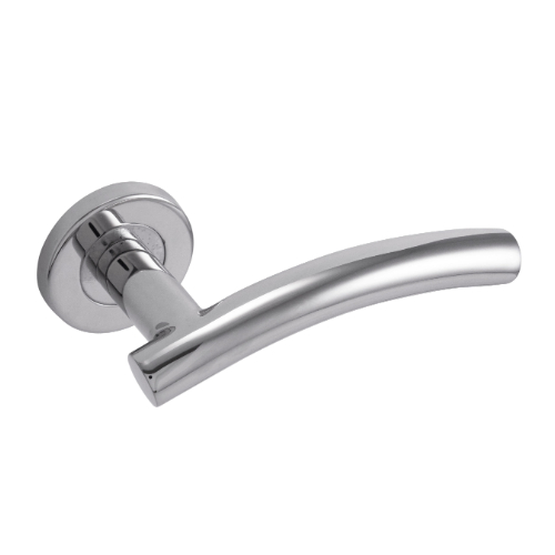 ARCHED T-BAR LEVER HANDLE ON ROUND ROSE