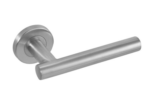 STRAIGHT T-BAR LEVER HANDLE ON ROUND ROSE