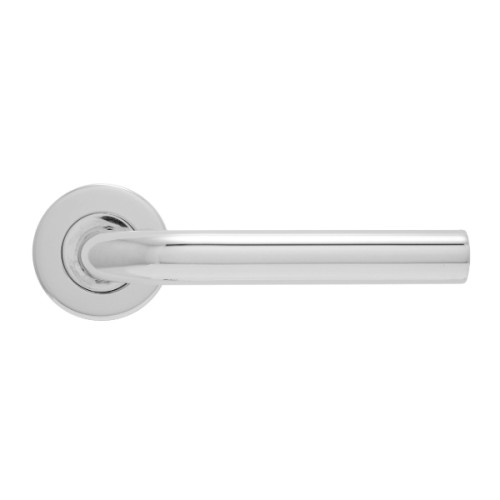 RADIUS TUBULAR LEVER HANDLE ON ROUND ROSE