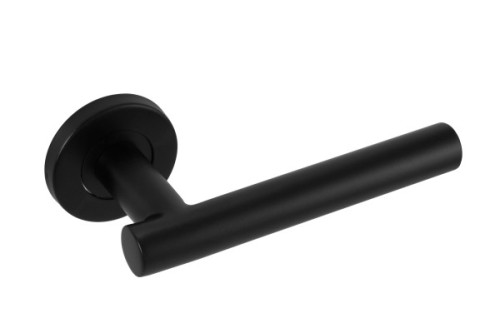 STRAIGHT T-BAR LEVER HANDLE ON ROUND ROSE