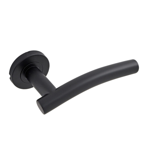 ARCHED T-BAR LEVER HANDLE ON ROUND ROSE