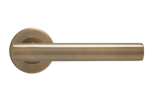 STRAIGHT T-BAR LEVER HANDLE ON ROUND ROSE