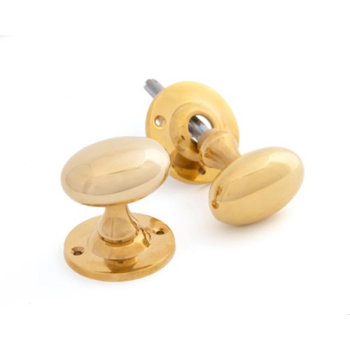 OVAL RANGE MORTICE / RIM DOOR KNOBS ON FACE FIXED ROSE