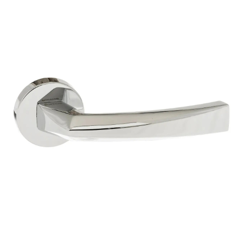 CRYSTAL LEVER HANDLE ON ROUND ROSE