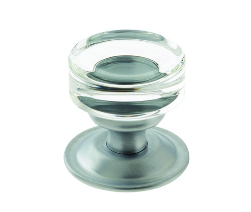 MODERNO GLASS MORTICE DOOR KNOB ON CONCEALED ROSE