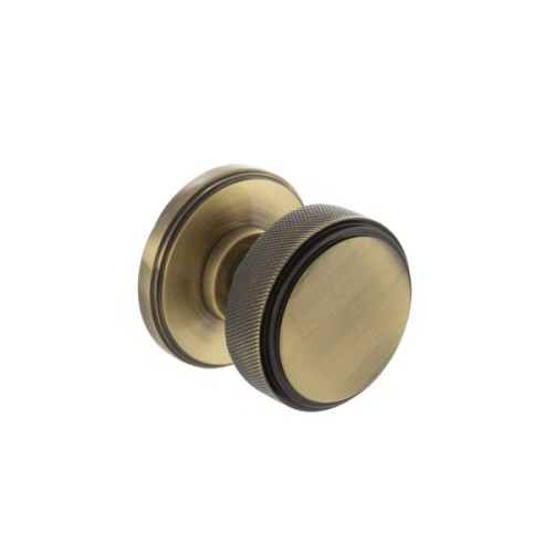 HARRISON KNURLED MORTICE DOOR KNOB ON CONCEALED ROSE