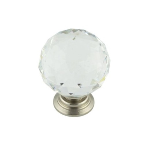 FACETED GLASS CUPBOARD DOOR KNOB