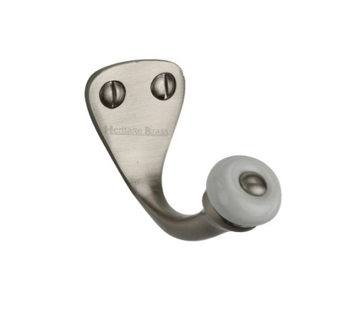 TRADITIONAL SINGLE ROBE HOOK CERAMIC ENDS