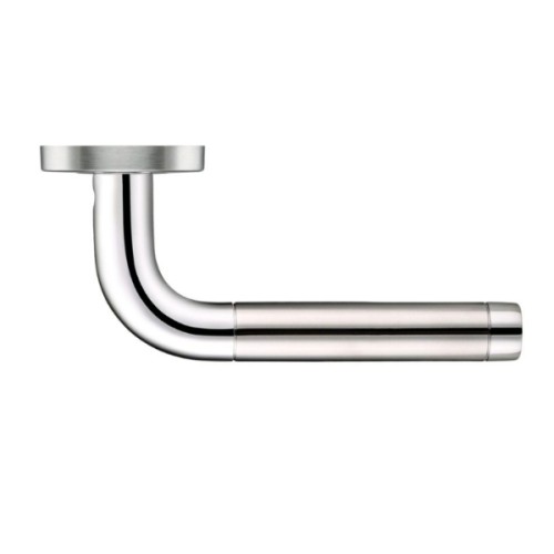 RADIUS TUBULAR LEVER HANDLE ON ROUND ROSE