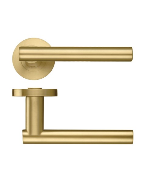 LUCCA T-BAR LEVER HANDLE ON ROUND ROSE