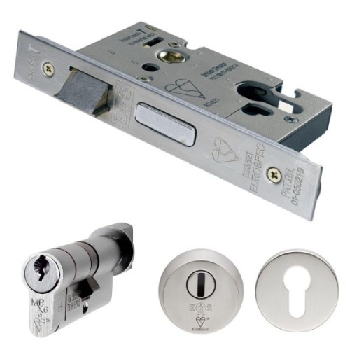 EUROSPEC EURO PROFILE BRITISH STANDARD RATED MORTICE SASHLOCK KIT - KEY/TURN - FD30/60 FIRE RATED