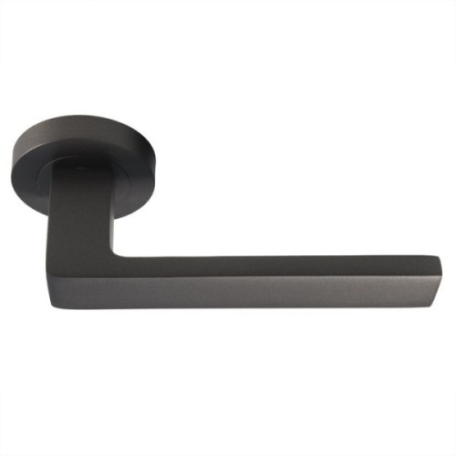 SASSO LEVER HANDLE ON ROUND ROSE