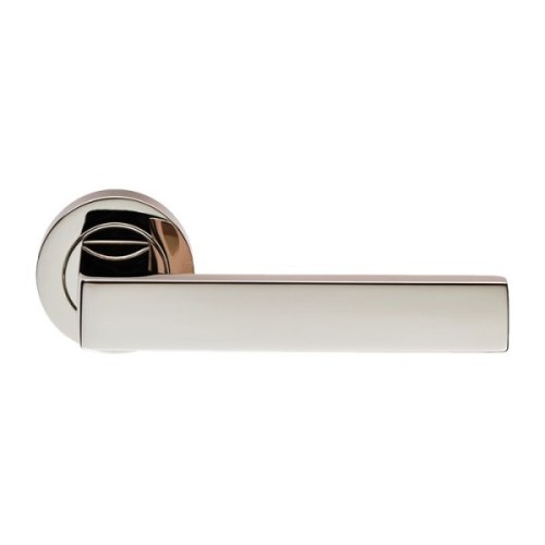 SASSO LEVER HANDLE ON ROUND ROSE