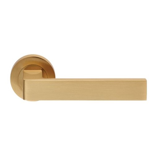 SASSO LEVER HANDLE ON ROUND ROSE