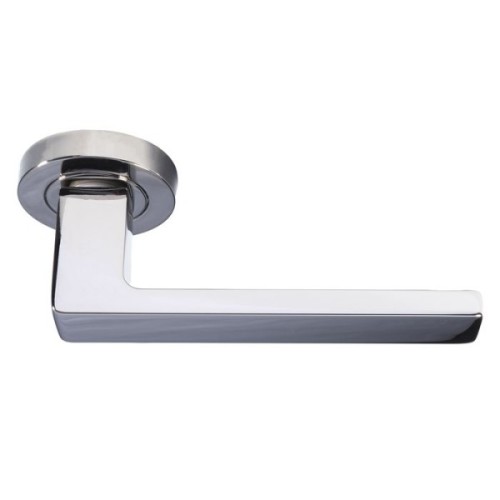 SASSO LEVER HANDLE ON ROUND ROSE