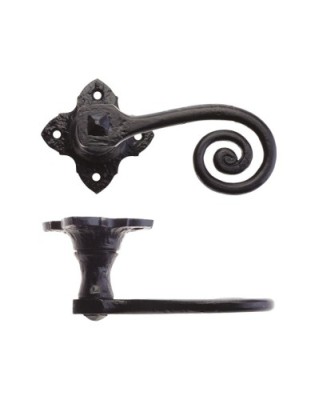 CURLY TAIL LEVER HANDLE ON SQUARE ROSE