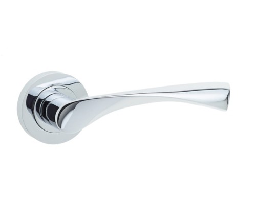 TWIRL LEVER HANDLE ON ROUND ROSE