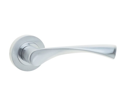 TWIRL LEVER HANDLE ON ROUND ROSE