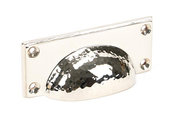 HAMMERED ART DECO DRAWER CUP PULL HANDLE FACE FIX