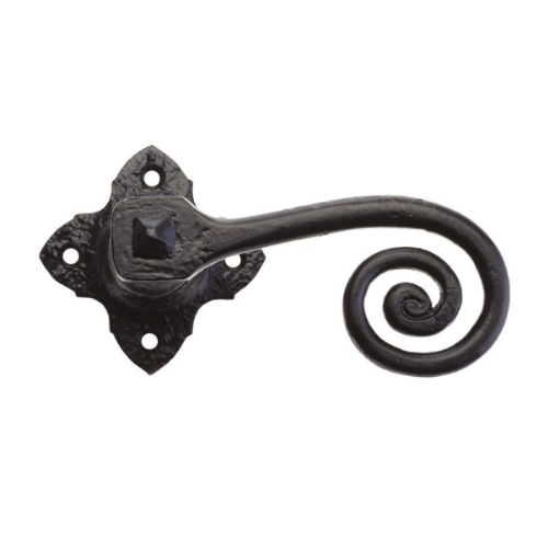 CURLY TAIL LEVER HANDLE ON SQUARE ROSE