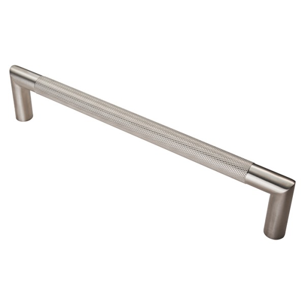 KNURLED ROUND BAR MITRED DOOR PULL HANDLE (GRADE 304)