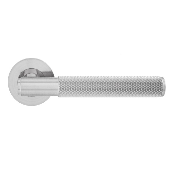 INSIGNIA KNURLED LEVER HANDLE ON ROUND ROSE