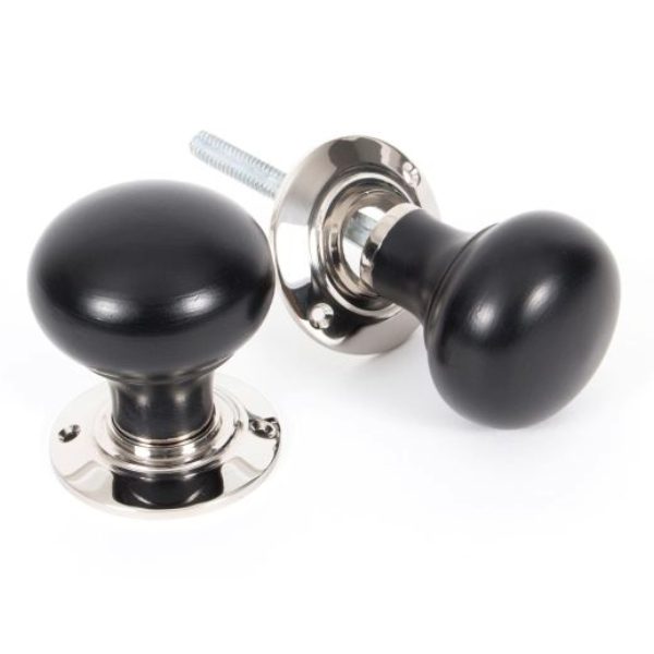 EBONY MUSHROOM MORTICE / RIM DOOR KNOBS