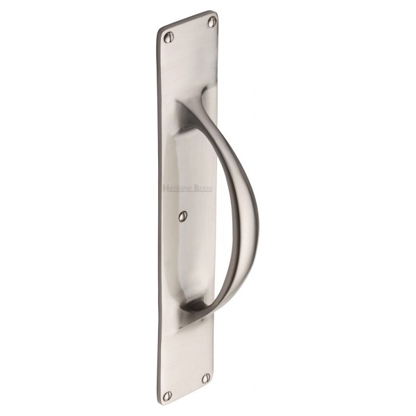 BOW SHAPED DOOR PULL HANDLE ON PLAIN BACK PLATE