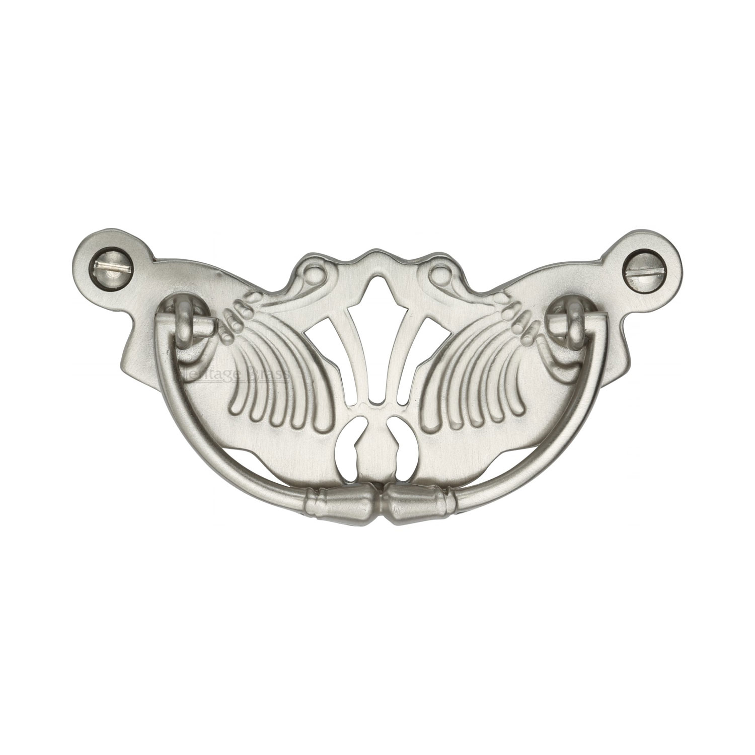 ORNATE DROP HANDLE ON DECORATIVE PLATE