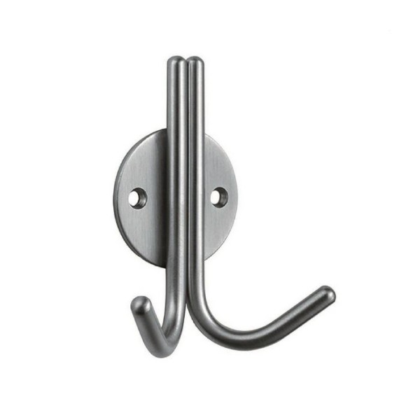 MODERN DOUBLE ROBE HOOK ON ROUND BASE