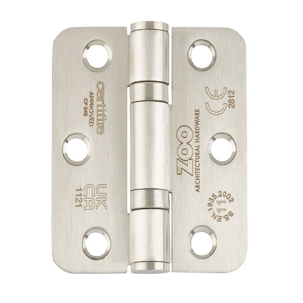 Grade 11 Radius Ball Bearing Butt Hinge - CE / UKCA Marked - Fire Rated - 80kg Max Load Bearing