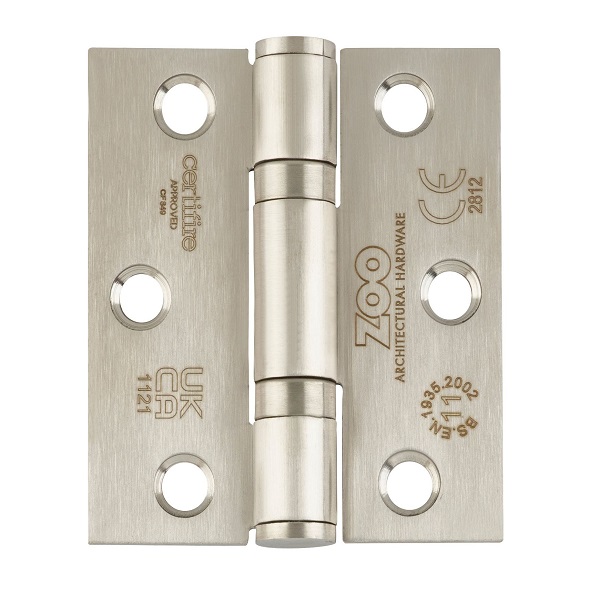 Grade 11 Ball Bearing Butt Hinge - CE / UKCA Marked - Fire Rated - 80kg Max Load Bearing