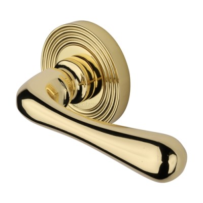 CHARLBURY LEVER HANDLE ON REEEDED ROUND ROSE