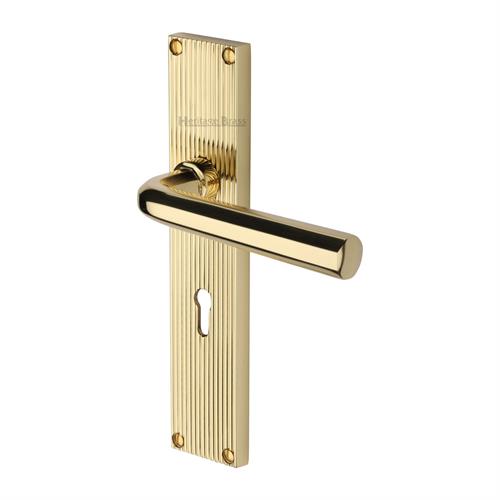 OCTAVE LEVER HANDLE ON REEDED BACKPLATE