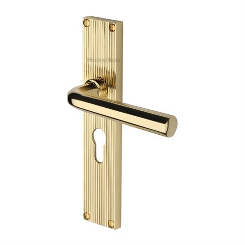 OCTAVE LEVER HANDLE ON REEDED BACKPLATE