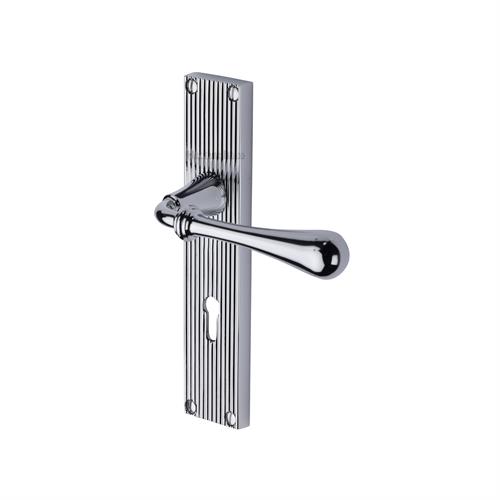 ROMA LEVER HANDLE ON REEDED BACKPLATE