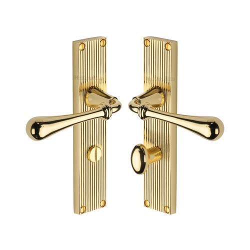 ROMA LEVER HANDLE ON REEDED BACKPLATE