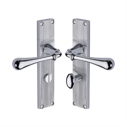 ROMA LEVER HANDLE ON REEDED BACKPLATE