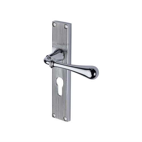 ROMA LEVER HANDLE ON REEDED BACKPLATE