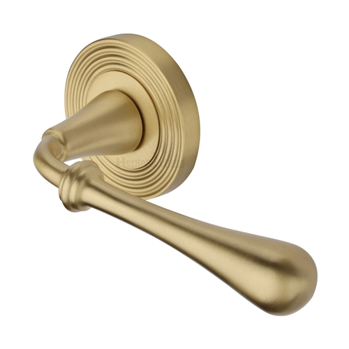 ROMA LEVER HANDLE ON REEEDED ROUND ROSE