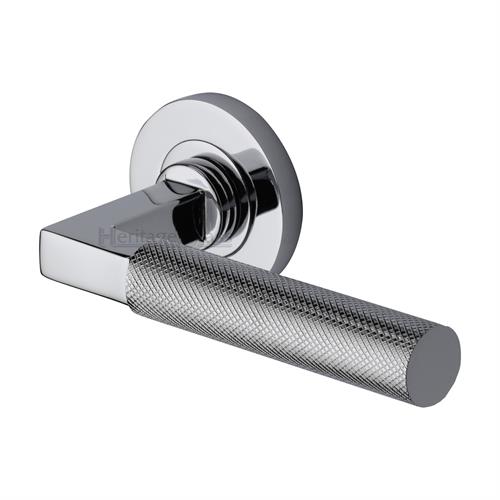 SIGNAC KNURLED LEVER HANDLE ON ROUND ROSE