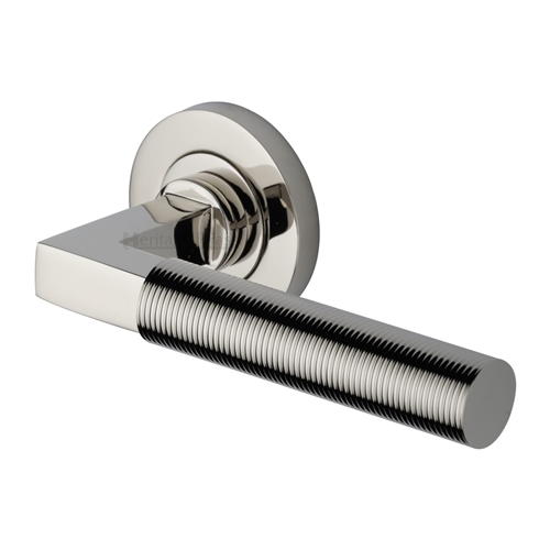 SPECTRAL REEDED LEVER HANDLE ON ROUND ROSE