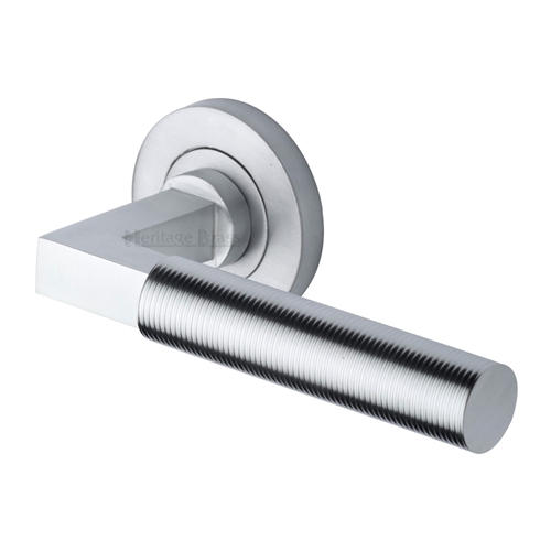 SPECTRAL REEDED LEVER HANDLE ON ROUND ROSE