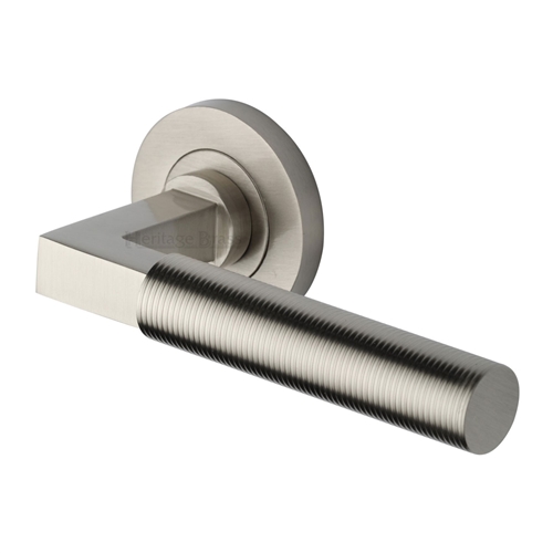 SPECTRAL REEDED LEVER HANDLE ON ROUND ROSE