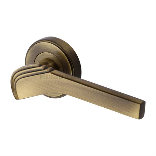 TIFFANY ART DECO LEVER HANDLE ON ROUND ROSE