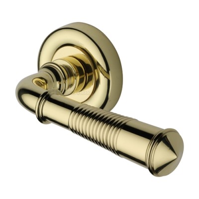 COLONIAL REEDED LEVER HANDLE ON ROUND ROSE