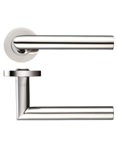 MITRED STRAIGHT LEVER HANDLE ON ROUND ROSE