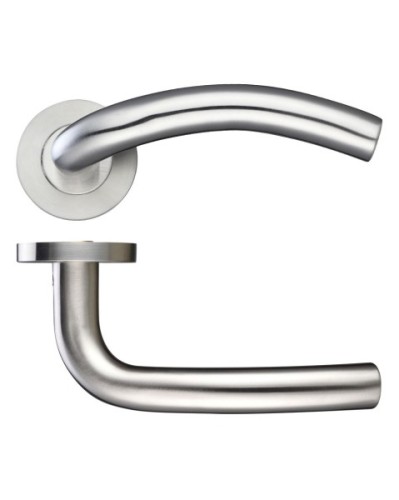 RADIUS ARCHED LEVER HANDLE ON ROUND ROSE